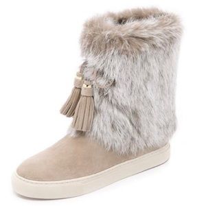 Tory Burch Anjelica Rabbit Fur Boots